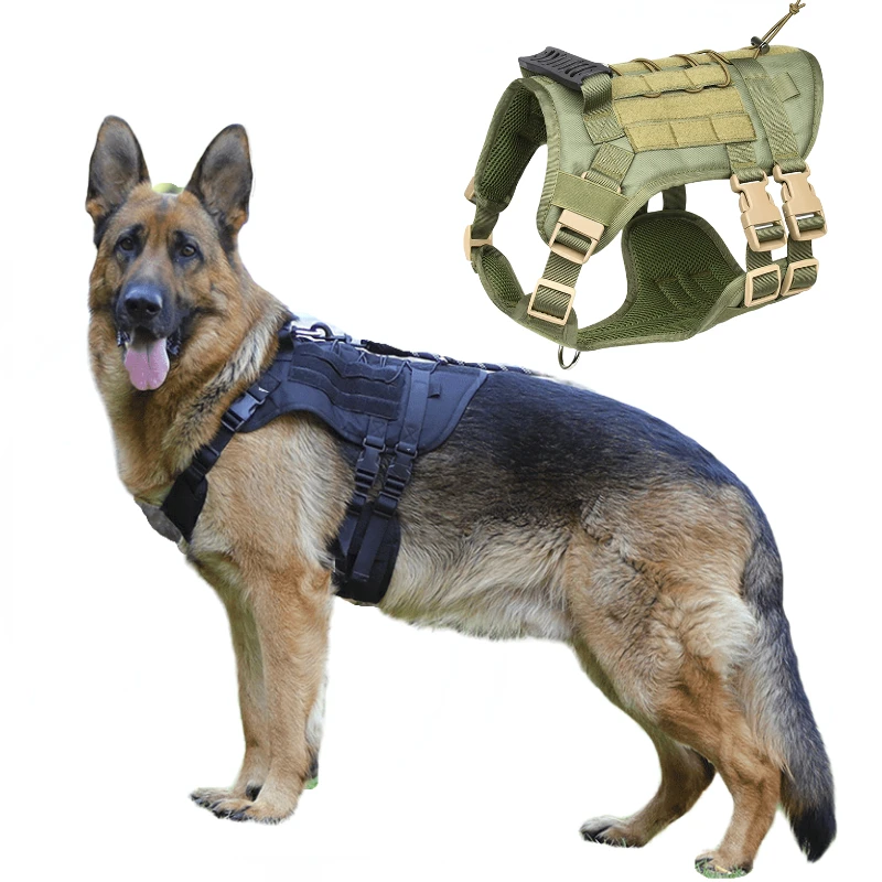 

Waterproof Military Tactical Dog Harness Pet Training Dog Vest Adjustable Metal Buckle Thickening Material Medium Large Dog Vest