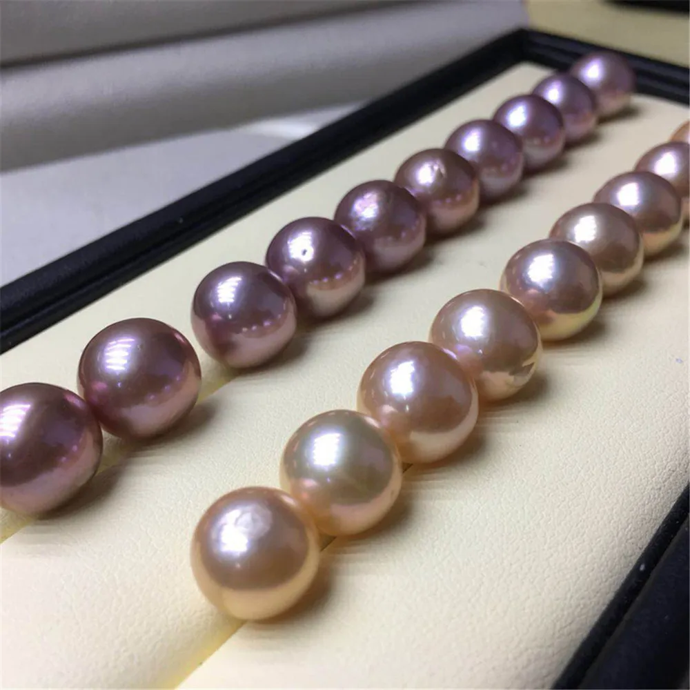 

Authentic Perfect Round concealer Edison Natural Color Freshwater Pearl Naked Beads Color 11-12mm half-hole pearl