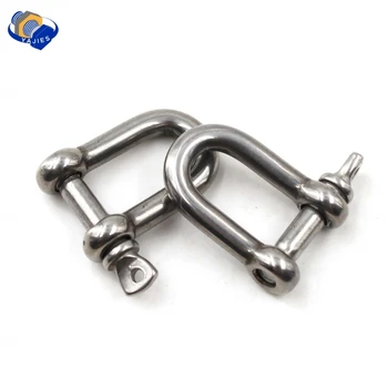 304 Straight D Shackle Short Stainless Steel Breaking D Rigging Shackle Hooks boat rigging hardware M4 M5 M6 M8 M10 M12 M14 M16
