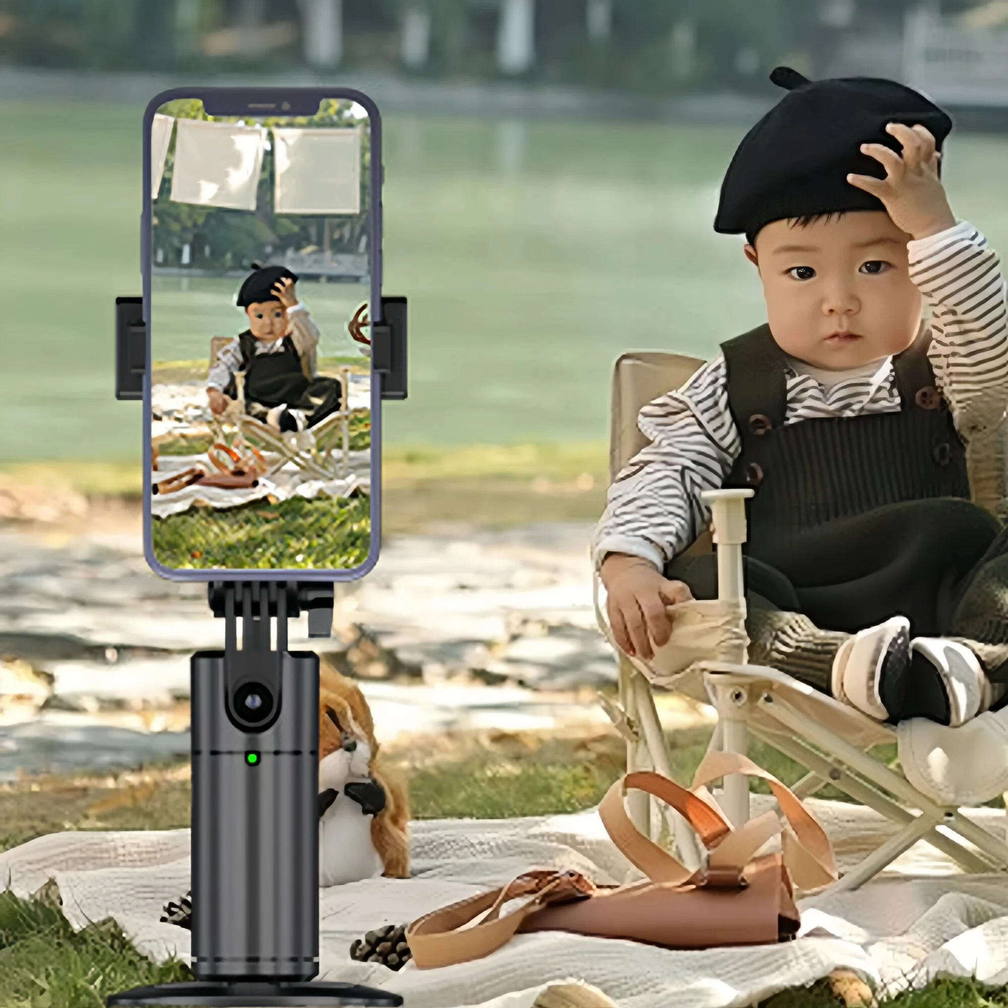 Face Auto Tracking Intelligent 360° Rotating Smartphone Gimbal Smart Function Stabilizer_voghion.com