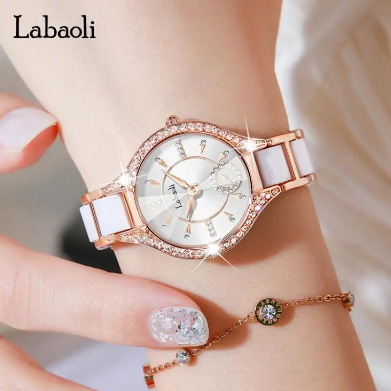 LABAOLI Diamond Luxury Women Watches For Female Clock Rose Gold 2023 New Arrival Rhinestone Elegant Ladies Wrist Watches
