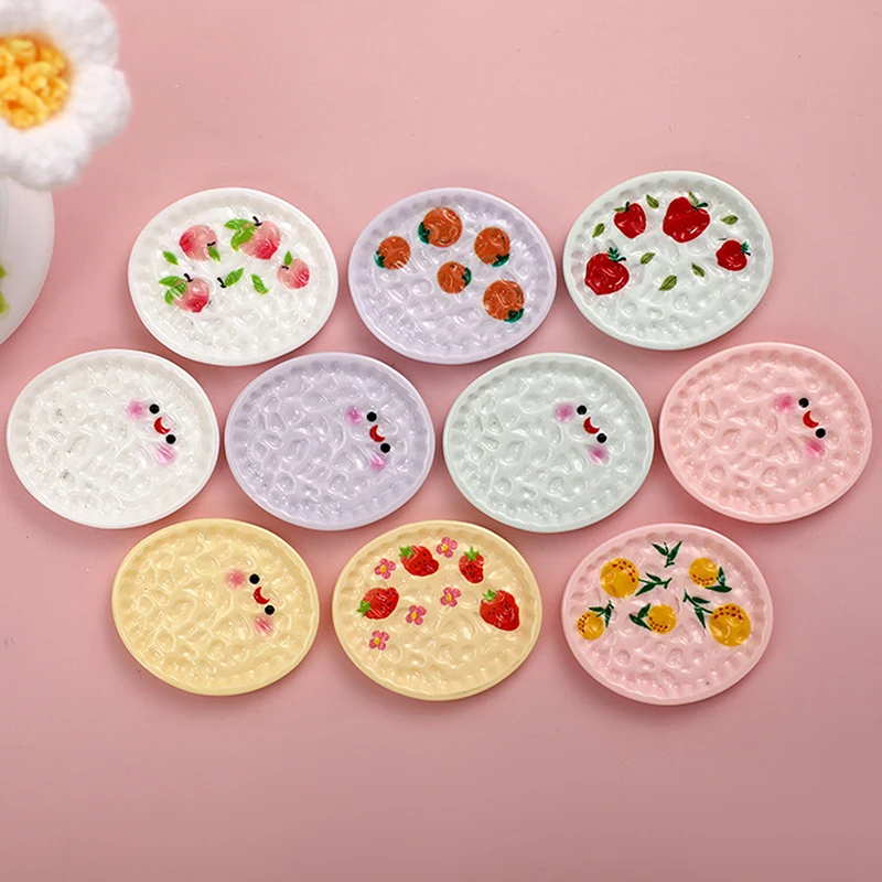 

Тарелка для еды и игр, столовая посуда из яркой смолы, Diy мультяшное выражение, материал для клея