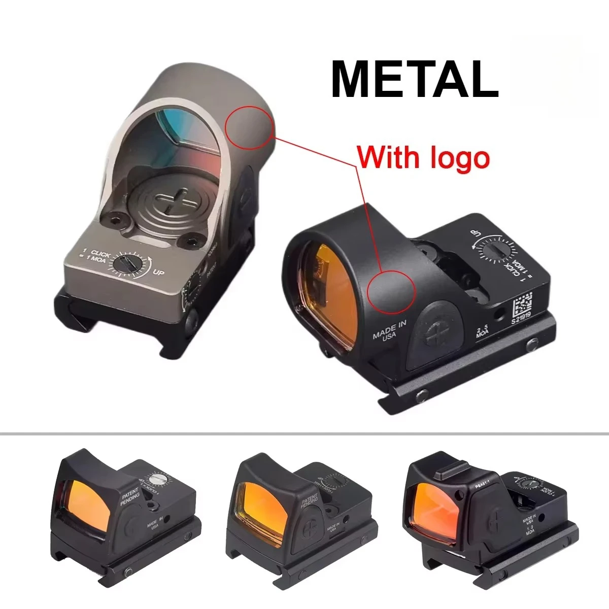 Tactical Adjustable Red Dot Sight Scope Fit 20mm Rail Airsoft Rifle Collimator Red Dot Pistol Sight for Glock Hunting Riflescope