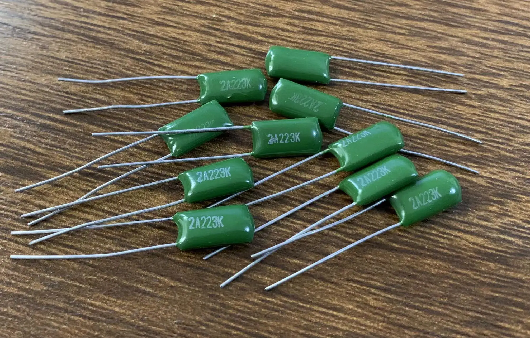 Guitar Tone Capacitors 10pcs Mylar Polyseter Film 2A223K 2A223J 0.022UF 100V/DC