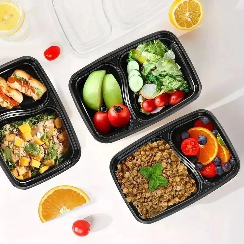 Description Picture 6 of item10PCS Disposable Meal Box with Lid Household Kitchen Restaurant Outdoor Picnic Fruits Takeout Plastic Food Storage Container