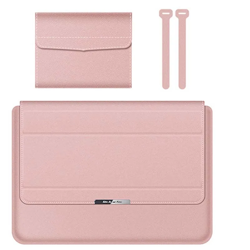 Enhanced Laptop Sleeve and Accessory Organizer with Foldable Stand & Wrist Rest Pad