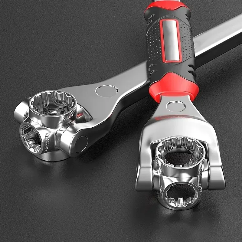 1 bucată cheie dublă cu rotație de 360° 52 în 1 cheie multifuncțională 8-19 mm cheie universală cu dublă unealtă de mână pentru mobilă/reparații auto_voghion.com