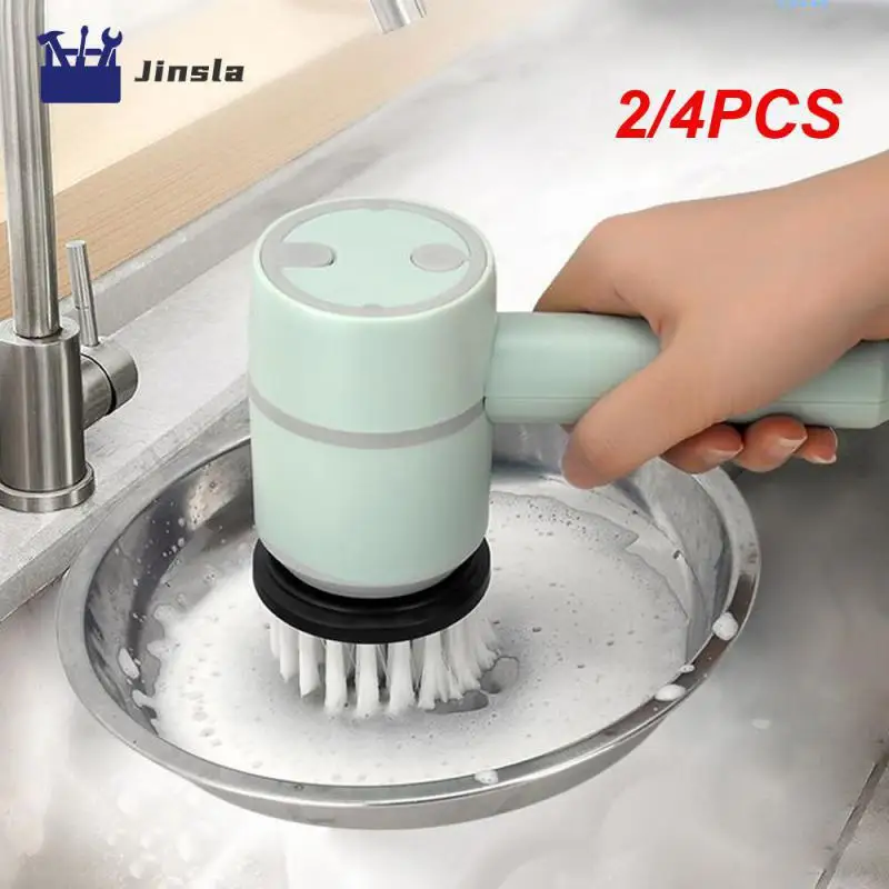 

2/4PCS Wireless Electric Cleaning Brush Kitchen Dishwashing Brush Sink Cleaning Tool Toilet Tub Cleaning Electric Brush
