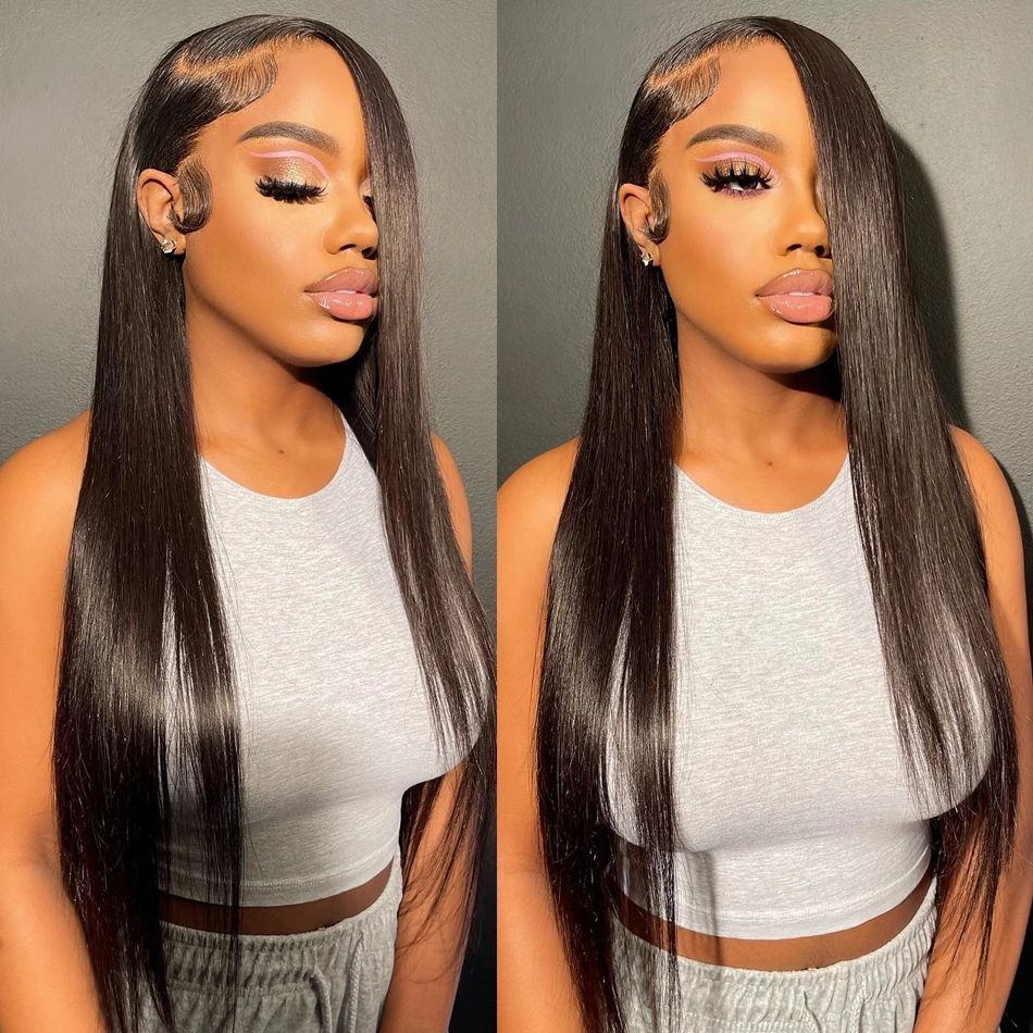 

Straight Wig Human Hair 180% Density 13x4 Straight Lace Frontal Wig 30 Inch Brazilian Hair Pre Plucked Glueless Wigs for Women