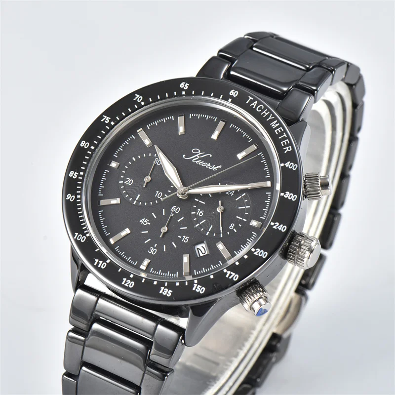 Ceramics Watch Chronoscope Quartz Watch Multi Function Watch With Tachymeter