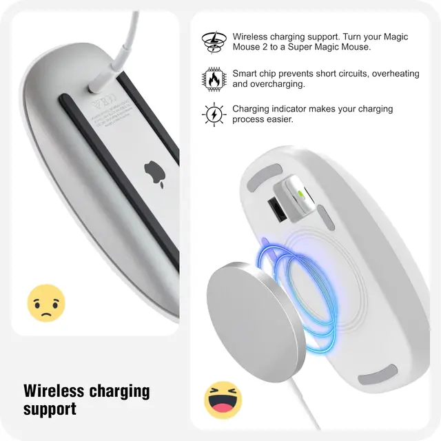 魔法のマウス2本のグリップとワイヤレス充電器,魔法のマウスの