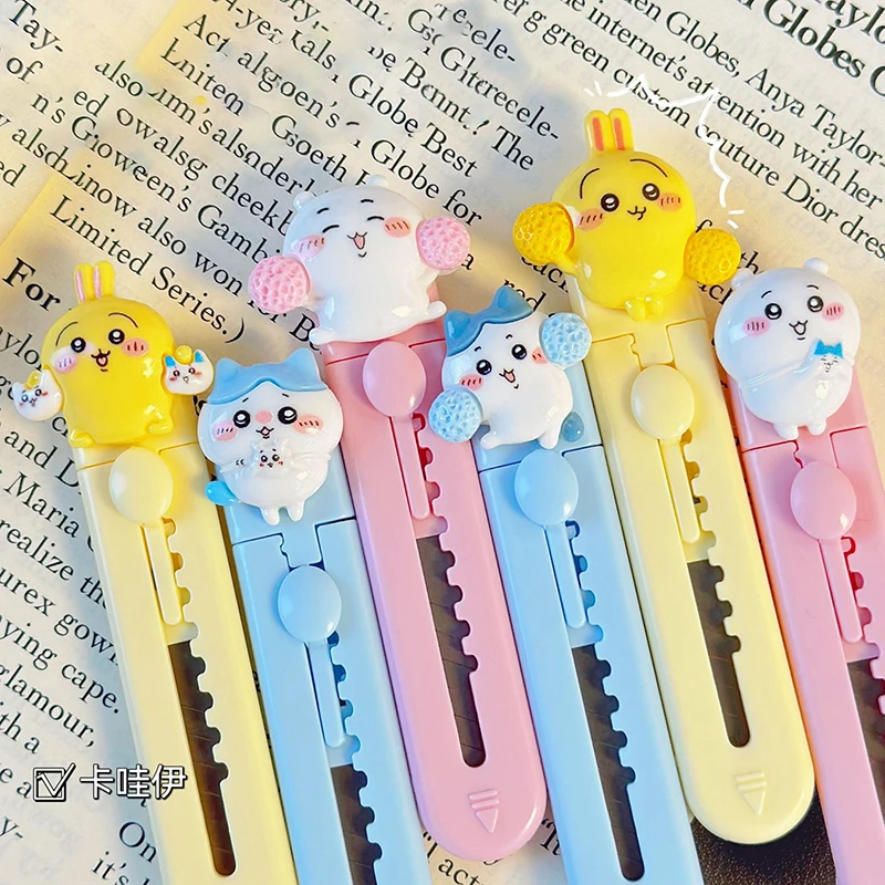 Chiikawa 유틸리티 나이프, 카와이 하치웨어, 우사기 애니메이션, 만화 학생 작업 아트 커팅, 익스프레스 박스 커터 도구 선물  Best5