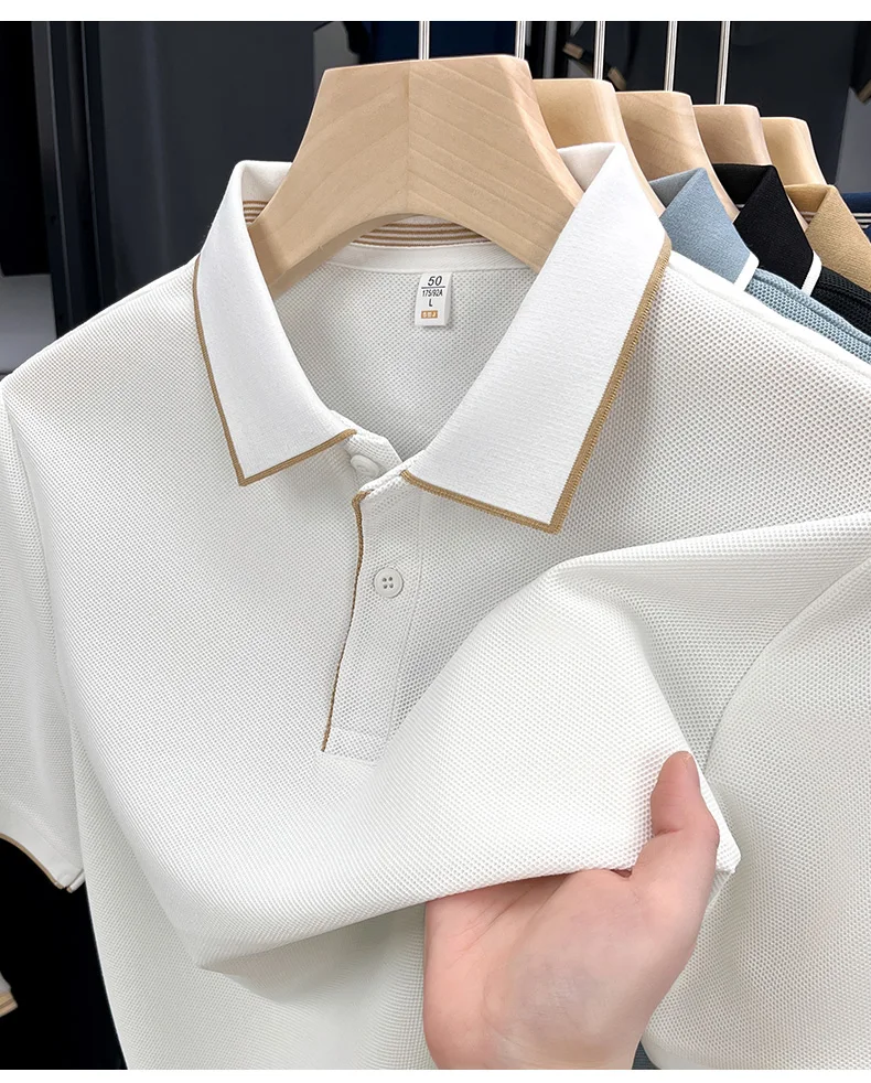 High quality men's short sleeved summer new fashion brand striped Korean style golf custom comfortable casual business T-shirt 29 S08888b741a6745748d0a7b222128a1cah