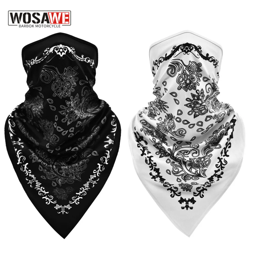 

WOSAWE Breathable Motorcycle Mask Face Shields Headband Neck Sleeve UV Protection Sunscreen 3D Triangle Cycling Sweat Scarf