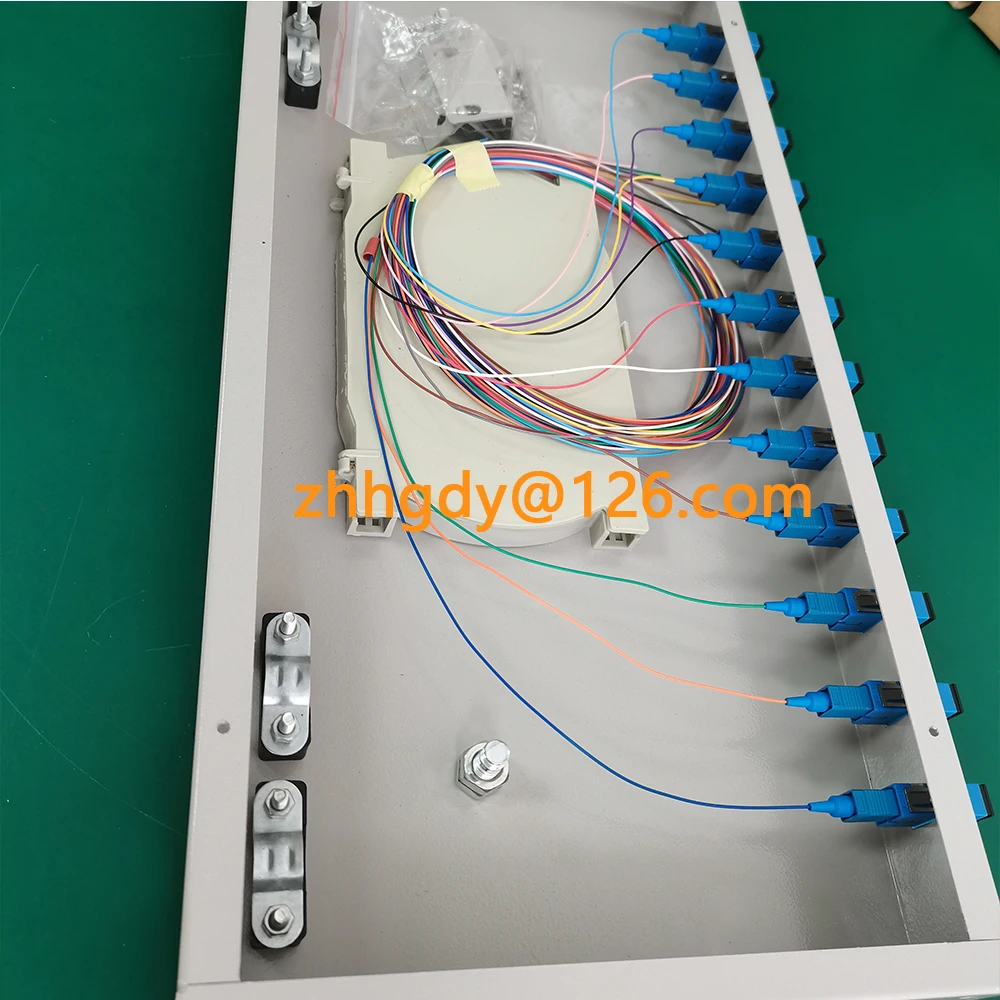 12 Port Fiber Patch Panel SC Pigtail ODF 1U Optical Fiber Terminal Box Optical Fiber Distribution Frame