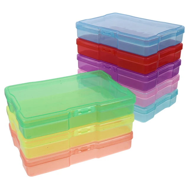 Card Storage Case 6 Detachable Dividers Square Box Rainbow for