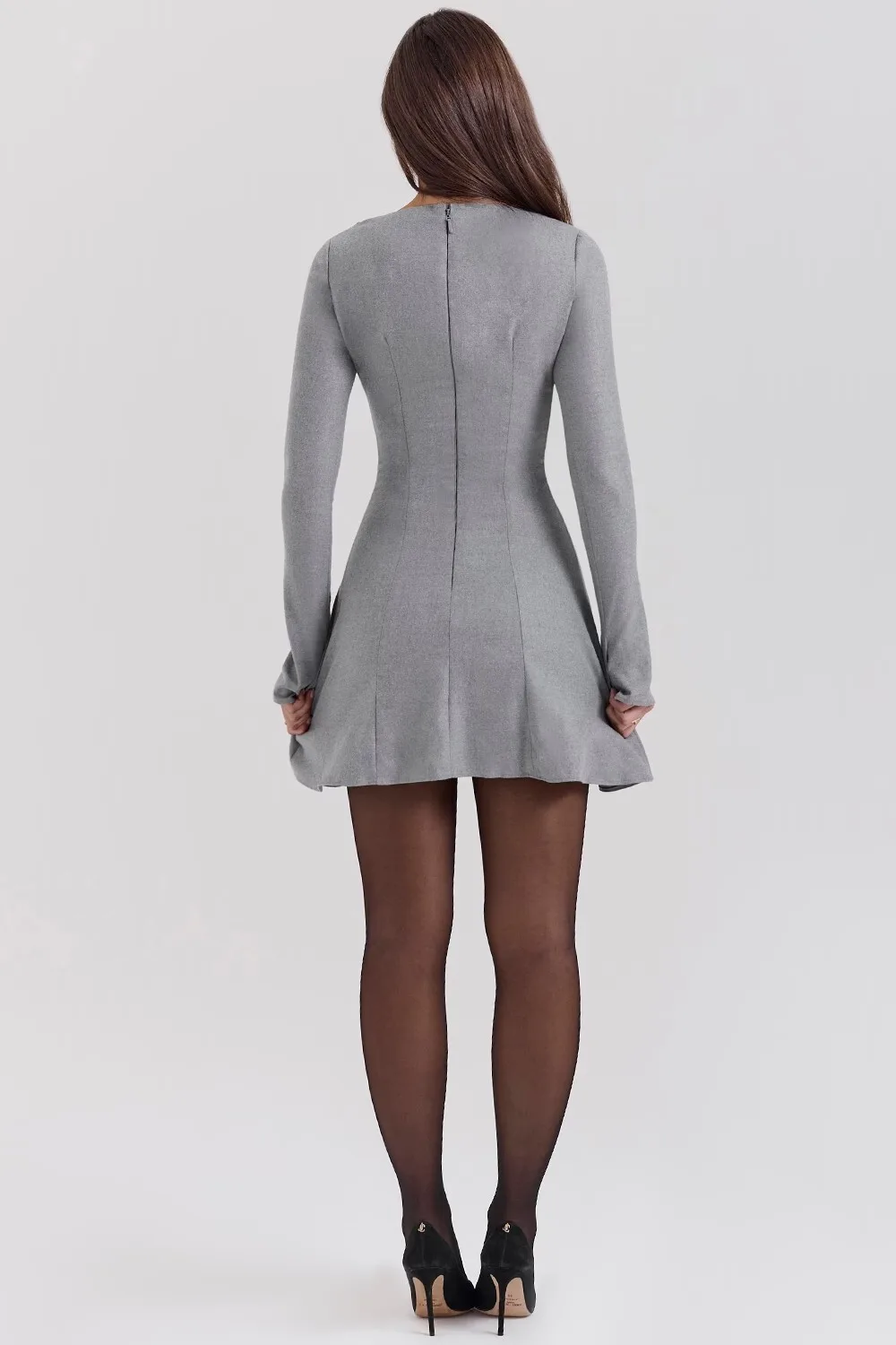 Elegant Long Sleeve Bodycon Party Evening Dress Women Autumn/Winter New Round Neck Short Skirt Slim Elegant Vestido 2025