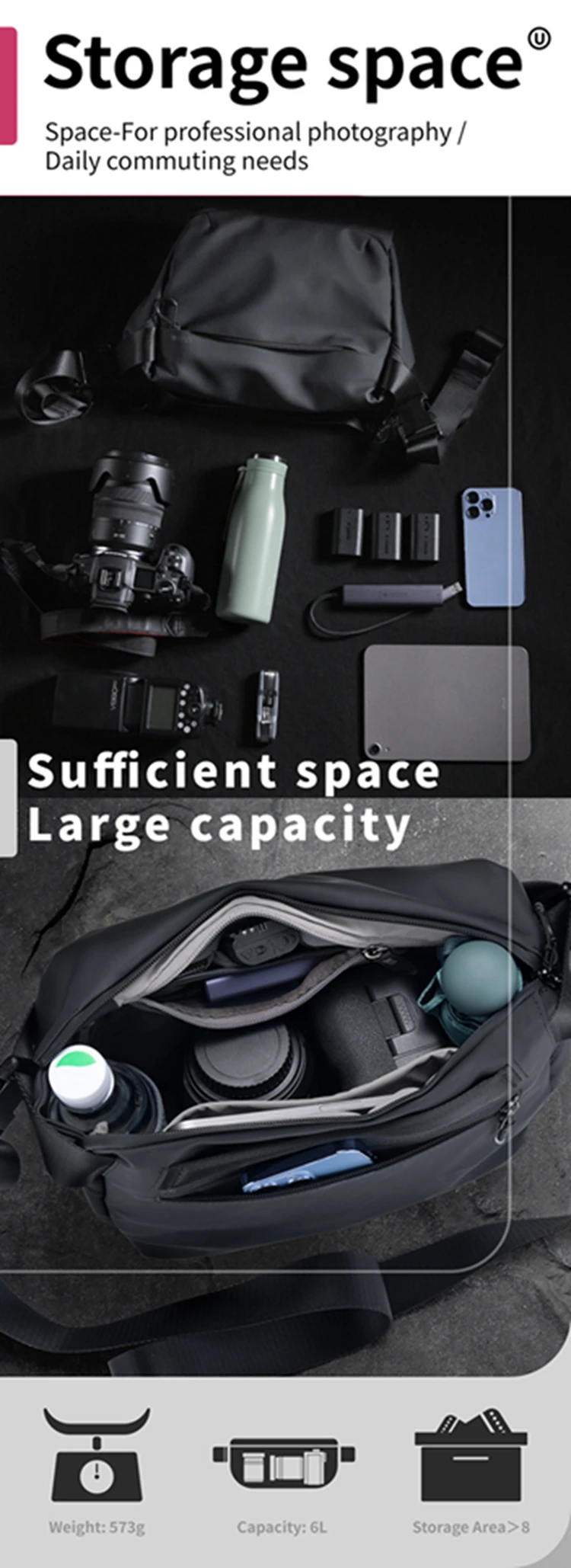 6L Kapazität DSLR Kamera Tasche Digital Travel Me Crossbody Schulter Taschen Fotoausrüstung Für Soja Niko_voghion.com