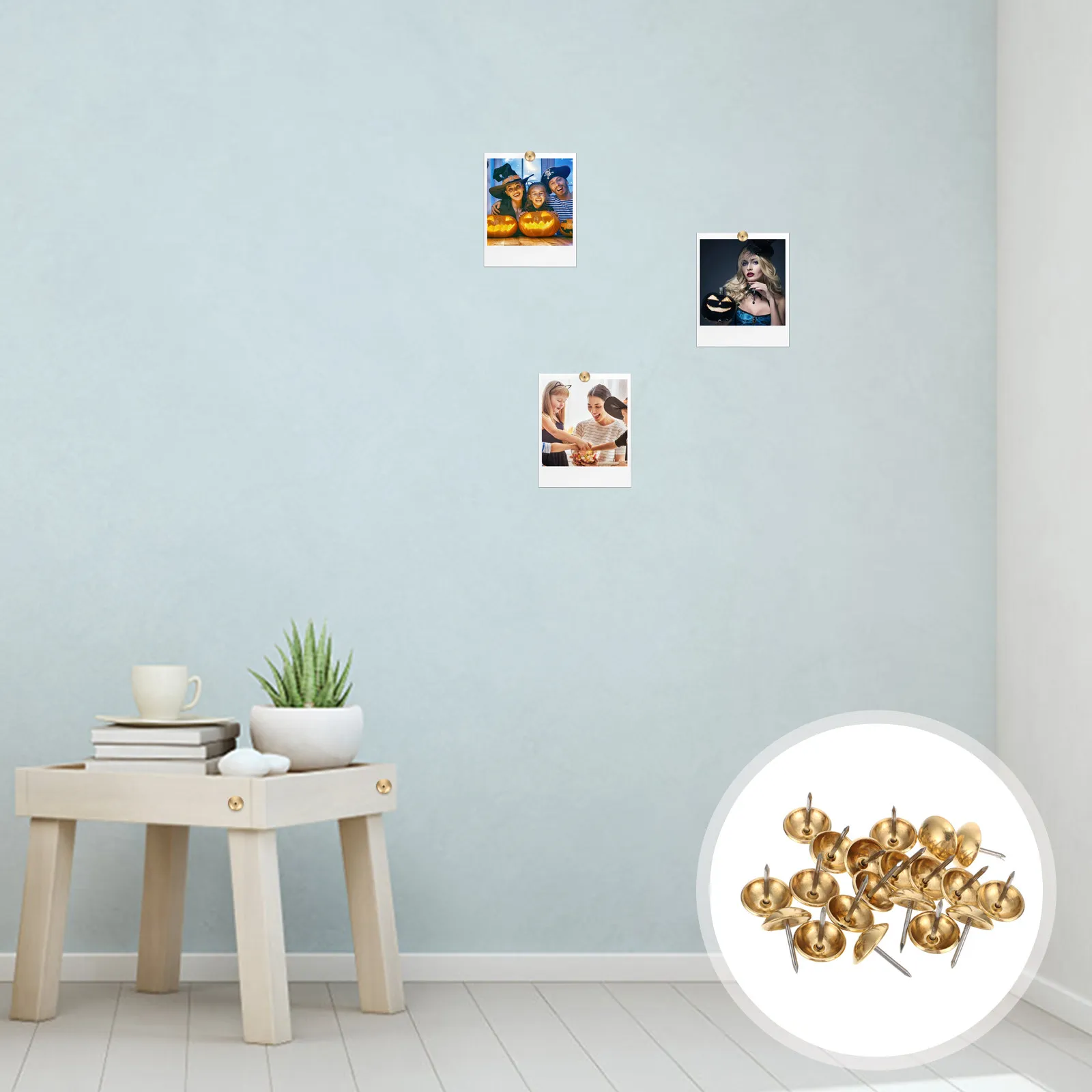 100개 프리미엄 황동 원형 헤드 못 가구 장 소파 의자 침대 인테리어 DIY 코르크 보드 사진용