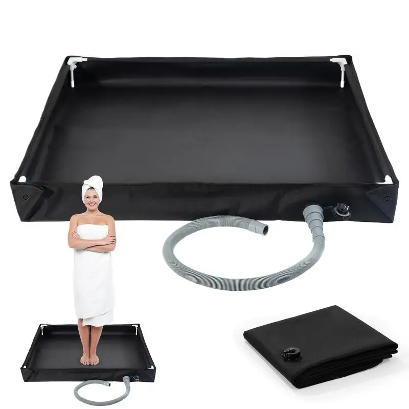 Outdoor Shower Pan Multifunctional Bathing Base Multifunctional Foldable RV Shower Pan With Drain Pipe For Indoor Outdoor