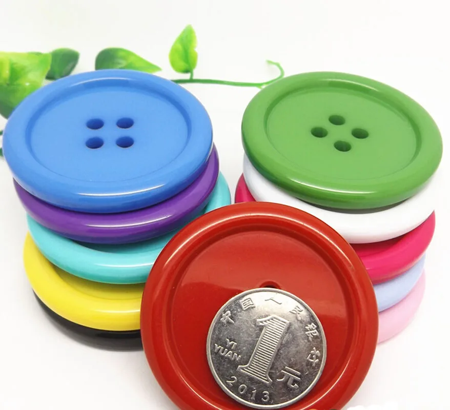 Large Resin Coat Sewing Buttons, 4-Holes Round Buttons, DIY Garment Accessories, 34mm, 38mm, 44mm, 50mm, 5Pcs, Lots 3