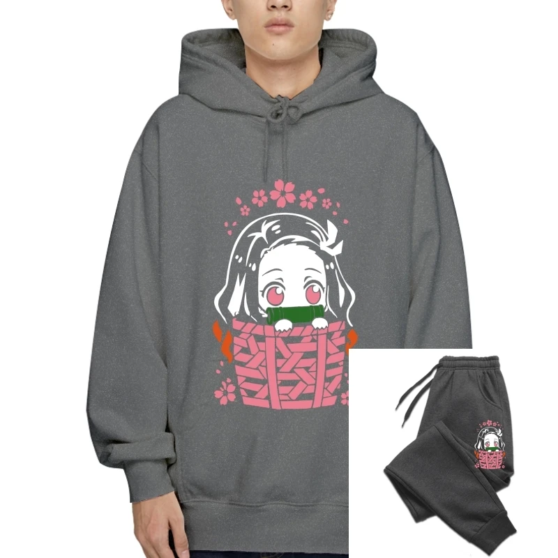 

Пуловер Nezuko, мужская хлопковая толстовка, верхняя одежда, толстовка с капюшоном, рассекающий демонов, киметсу, No Yaiba Kamado Tanjirou, Аниме Манга, теплый свитер
