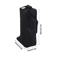 Boot Bag with Handle Oxford Cloth and Leather Black Waterproof Portable Boots Storage Bag for Cowboy Boots Snow Boots 2