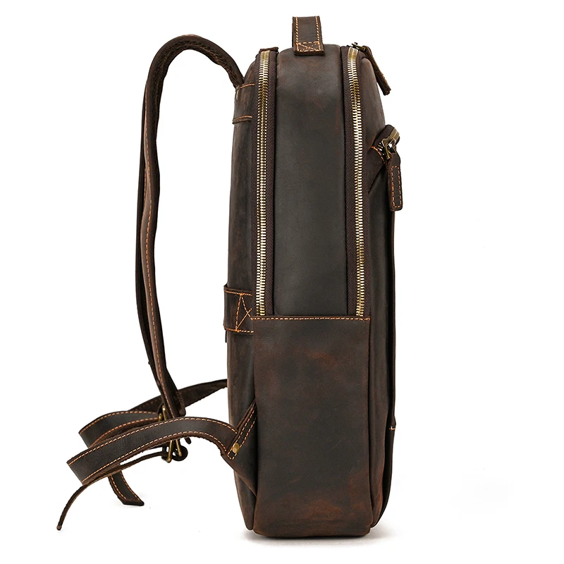 Womens Rustic Brown Leather Backpack Mens Purse