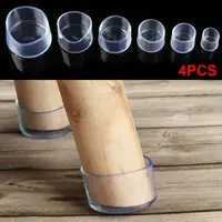 4pcs/set Table Floor Protectors Cups Round Bottom Non-Slip Covers Chair Leg Caps Silicone Pads Furniture Feet 3