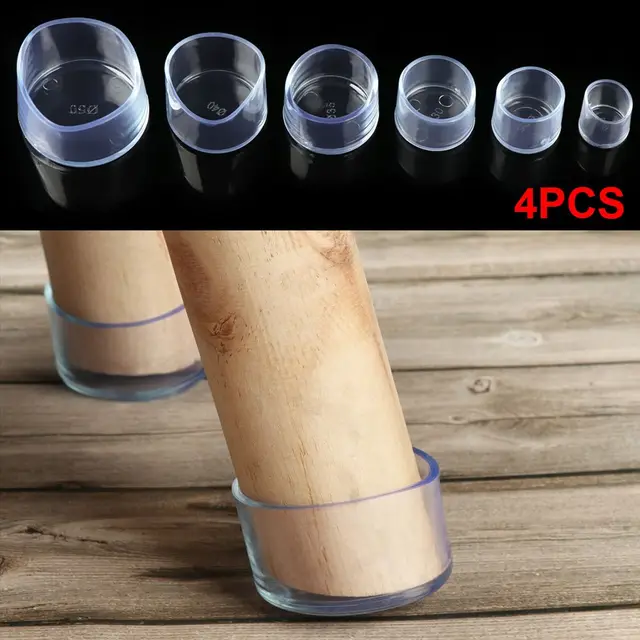 Protecteurs de sol de table en silicone, ensemble de 4 pièces, couvre-jambes de chaise coordonnants, coussinets de meubles 3