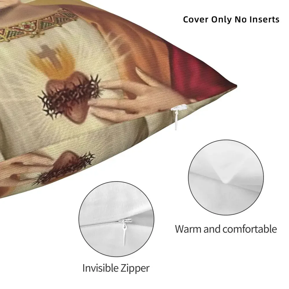 Description Picture 6 of itemCharles Leclerc Jesus Funny Pillowcase Printing Polyester Cushion Cover Decoration Throw Pillow Case Cover Home Zipper 45*45cm