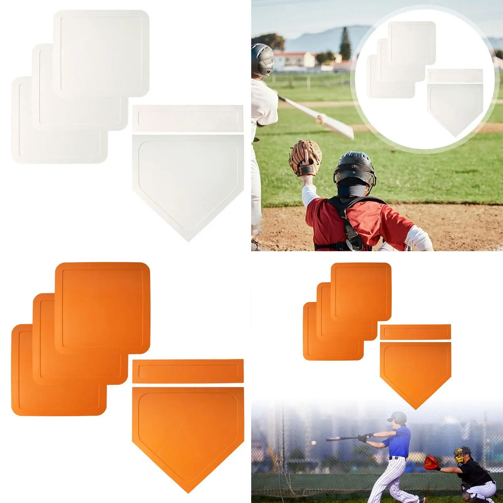 Baseball Softball Bases Set Throw Down Bases for Softball Backyard Game