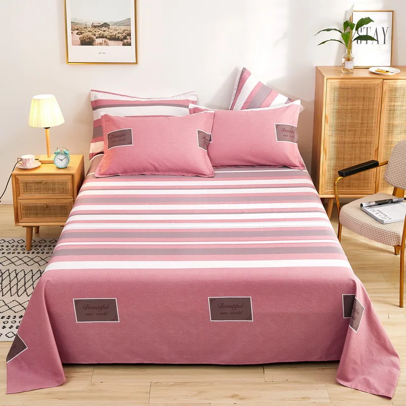 100CottonBedSheetPlantFlowersPrintedSingleDoubleTopKing