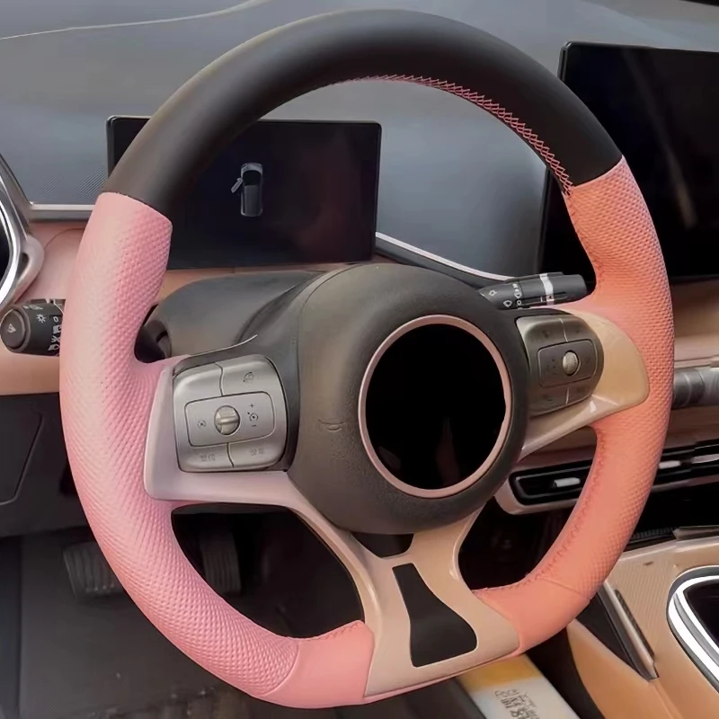 

Suitable For BYD ATTO3 2022 2023 Hand Sewing Leather Steering Wheel Cover Anti slip and sweat absorption