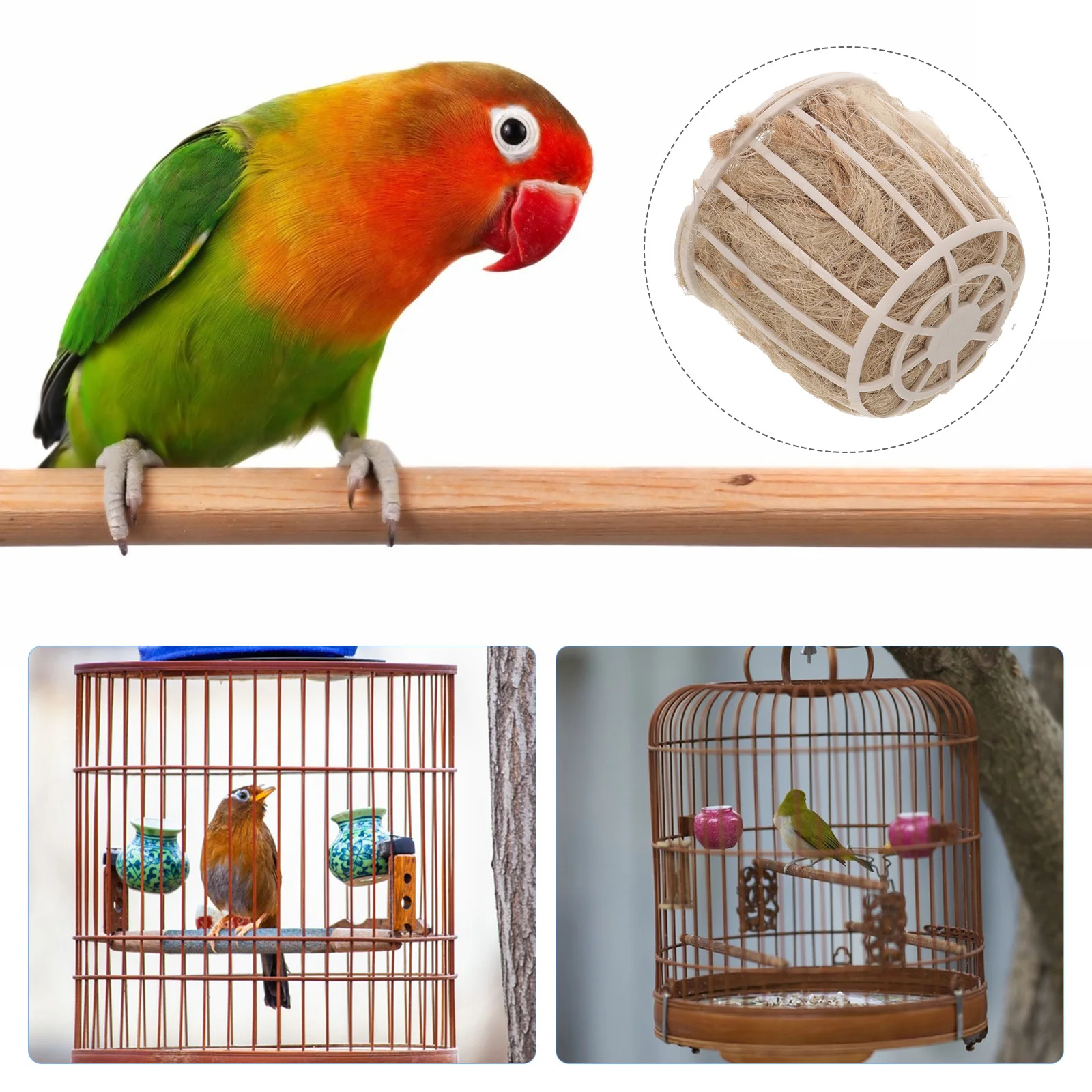 Bird Toys Bird Nest Birds Bird's Nest Toy Breeding Hatching Pot Canary Nests Cages Parrot Hideaway Shelter Pigeon Nesting Bowls