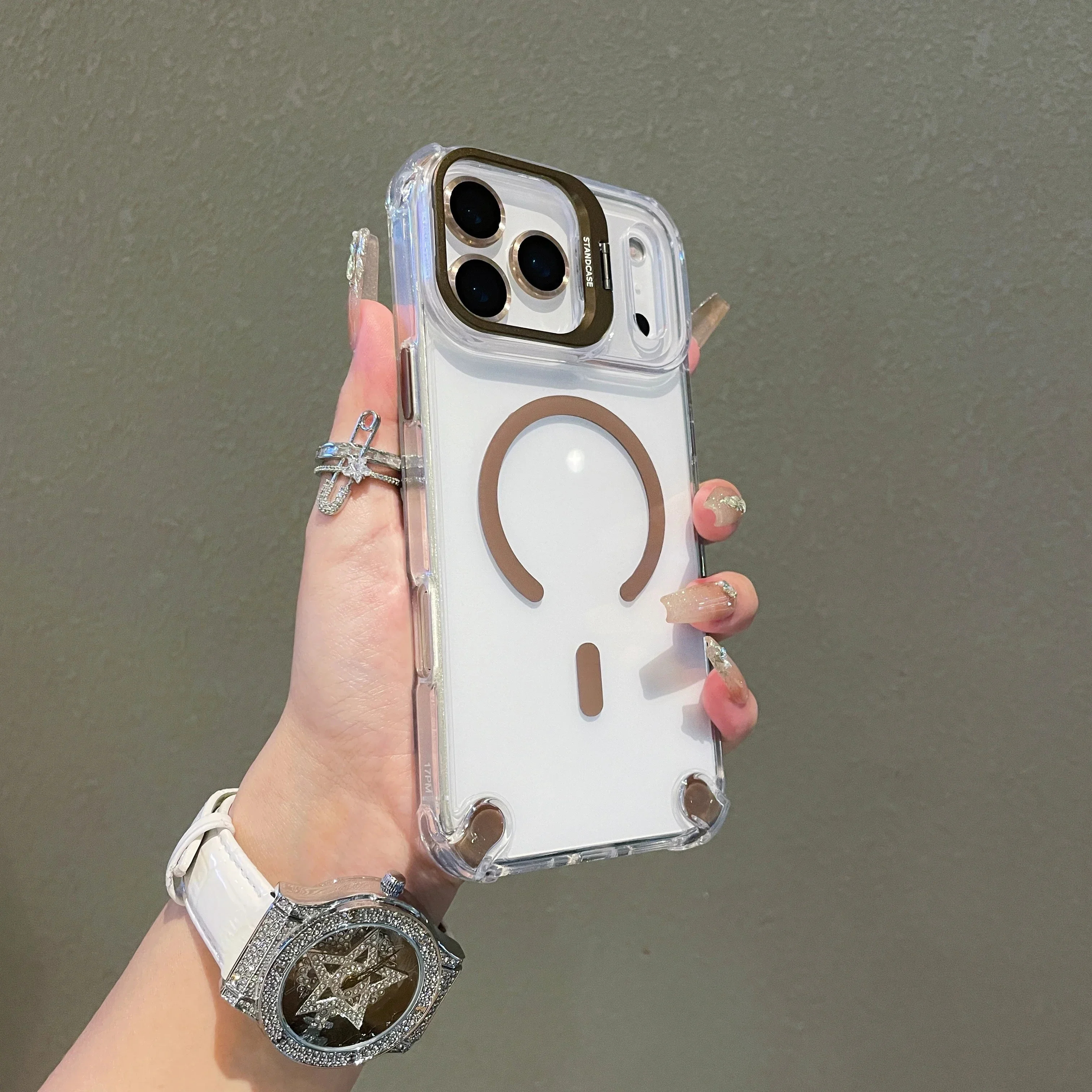 ตัวเลือกสินค้า เคสแม่เหล็กสุดหรู Magsafe สำหรับ iPhone 17/16/15/14/13/12 Pro Max Plus 17Air พร้อมเลนส์ป้องกัน