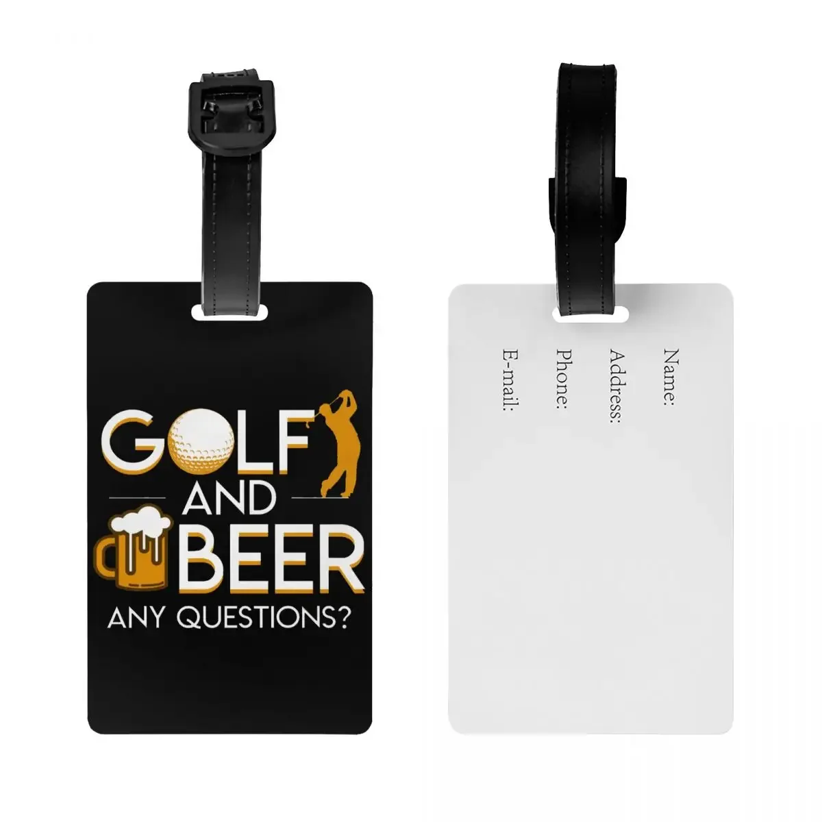 Custom Golf And Beer Luggage Tag Privacy Protection Baggage Tags Travel Bag Labels Suitcase 2