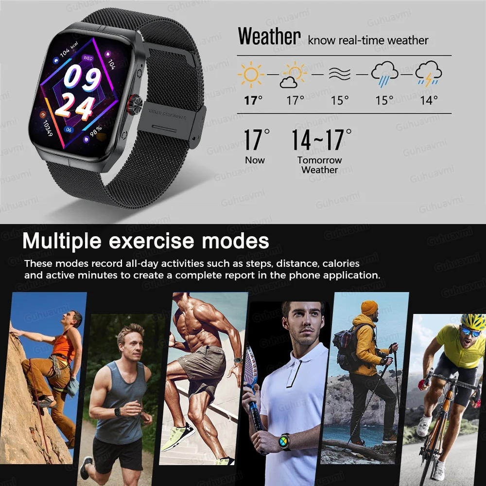 2025 NFC Smartwatch AMOLED Screen Always show Time Bluetooth Call Series 9 Clock Custom Dial Men Sport Health Women Smart Watch 5