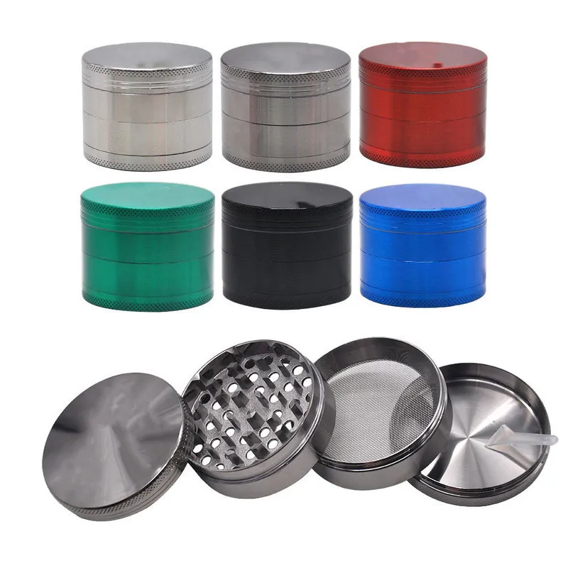 40mm 4 layers tobacco herbal grinder 5 colors crusher metal zinc alloy cutter mill lighting for spice Smoking 3