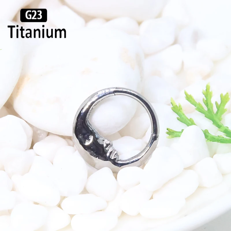 ASTM F136 티타늄 피어싱 코 링, 중격 후프, 초승달 모양, 사람 얼굴 연골, 바디 쥬얼리, 이주 나선 귀걸이, 8mm, 10mm