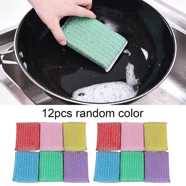 6pcs/12pcs Esponjas De Limpieza De Doble Cara De Color Aleatorio Para El  Hogar Kit De Almohadilla De Limpieza De Esponja De Limpieza Limpiar La  Esponj