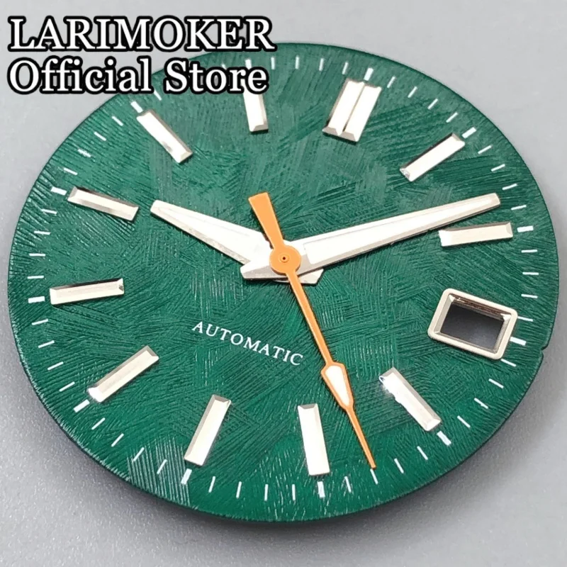 LARIMOKER Neue 29mm Hochwertige Kalender Zifferblatt Und Zeiger Mit Grün Leuchtend Fit Für NH35 Automatische Bewegung Uhr Teile – Detail 2