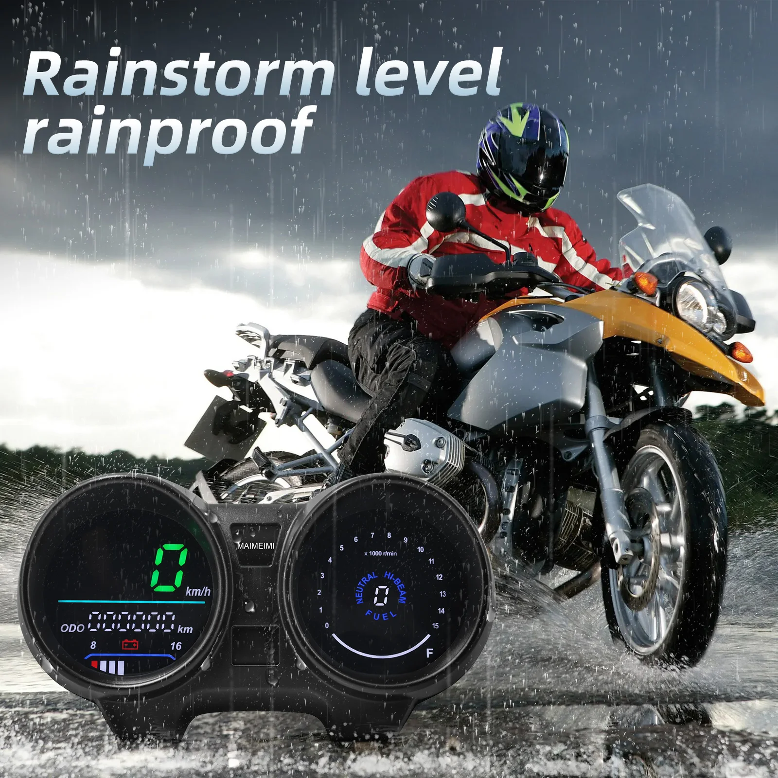 Waterproof Motorcycle Speedometer Moto Dashboard Digital Tachometer with Turn Signal Lights Fuel Gauge for Brazil TITAN 150