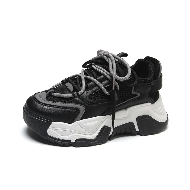 Lace up Wedge Platform Shoes For Women Casual Chunky Sneakers Female Fashion Warm Walking Shoes Trainers Dad Shoes Woman 2023