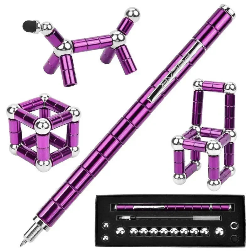 Magnetic Multi Function Pen Novel Student Decompression 0.5mm Black Ballpoint Pen Student Writing Supplies