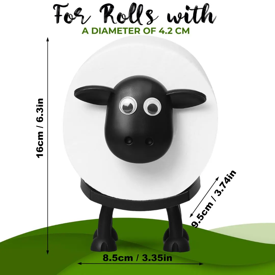 1/2pcs Black Sheep Toilet Paper Holder, Fun Toilet Paper Holder, Independent Bathroom Set, 3D Printed Black Sheep Toilet Paper 4