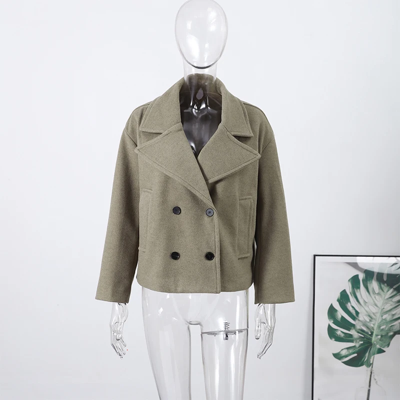 Elegant Women's Short Woolen Coats Loose Lapel Double Breasted Full Sleeve Female Jacket 2026 Autumn Lady Solid Warm Outwear 7 S088a044484f64494ab291c8f47fe9ee4f