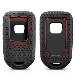 Premium 5-Button Silicone Car Key Fob Cover with Keychain Holder and Shell Protector (Black hole 1pc)