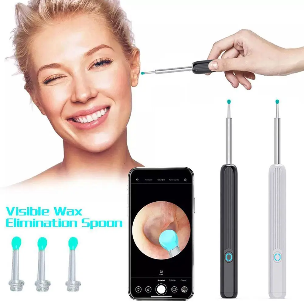 3pcs/set Ear Kit NE3 With Endoscope Sticks Kit Tool Wireless Smart Visual Ear Cleaner Otoscope Ear Wax Camera Removal 1 3mp ear cleaning endoscope 3 in 1 usb hd visual ear spoon 5 5mm mini camera android pc ear pick otoscope borescope camera i98