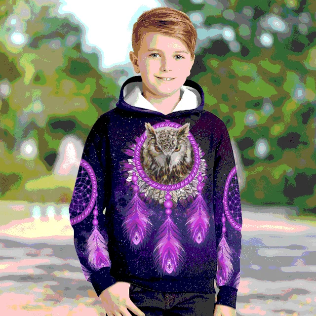

Wolf Dream Catcher Hoodies 3d printed Hoodies kids Pullover Sweatshirt Tracksuit jacket t shirts Halloween Cosplay boy